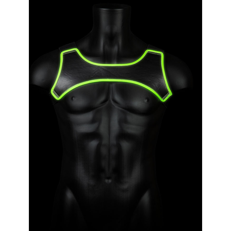 harnais neoprene phosphorescent glow shoulder noir vert neon 2