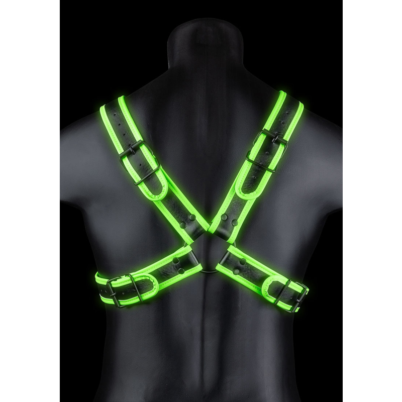 harnais phosphorescent cross glow noir vert neon 10