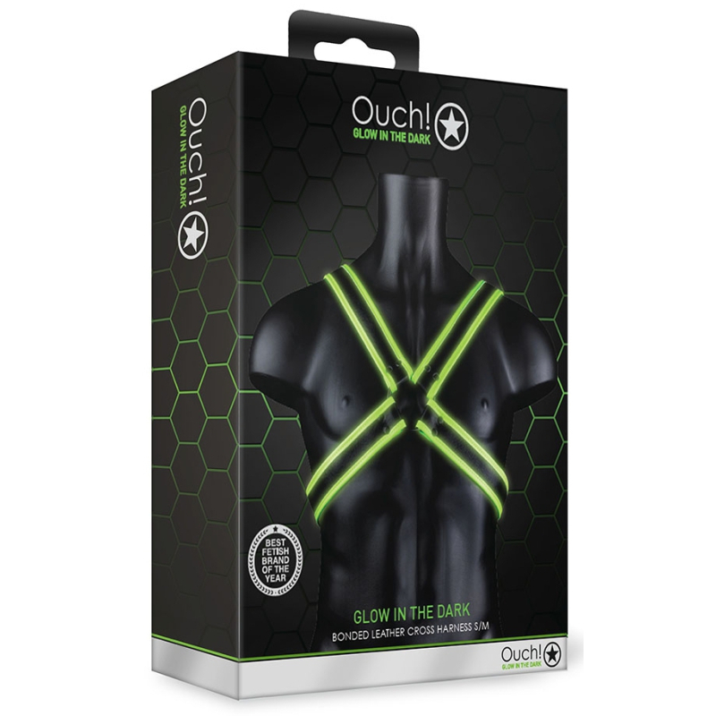 harnais phosphorescent cross glow noir vert neon 8