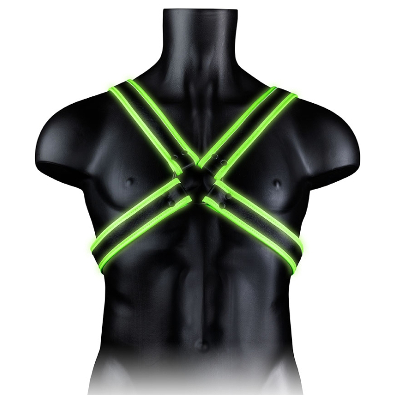 harnais phosphorescent cross glow noir vert neon