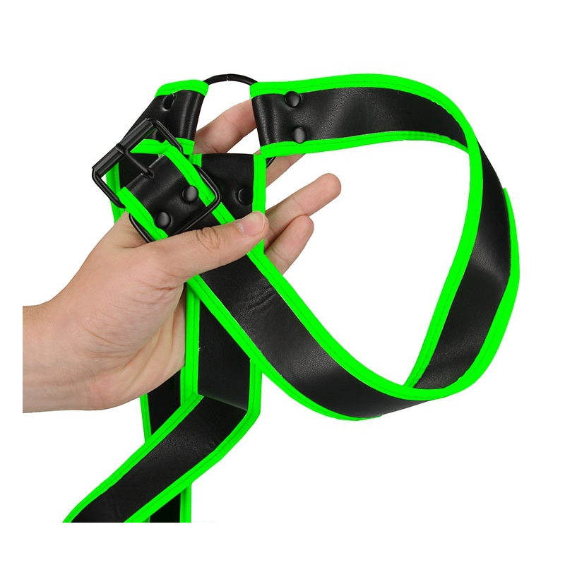 harnais phosphorescent gladiator glow noir vert neon 3