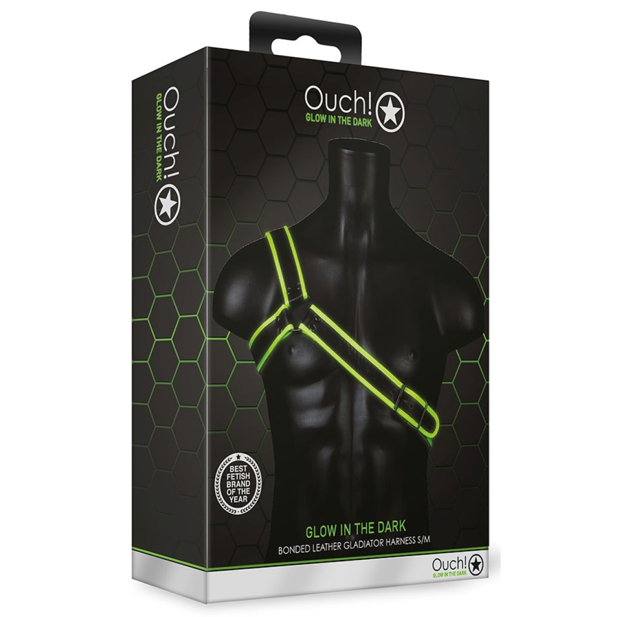 harnais phosphorescent gladiator glow noir vert neon 6