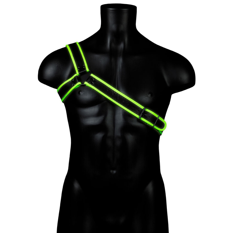 harnais phosphorescent gladiator glow noir vert neon