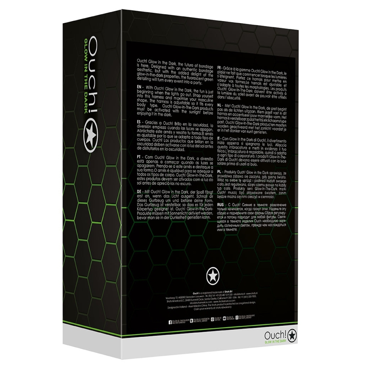 harnais phosphorescent gladiator glow noir vert neon 9