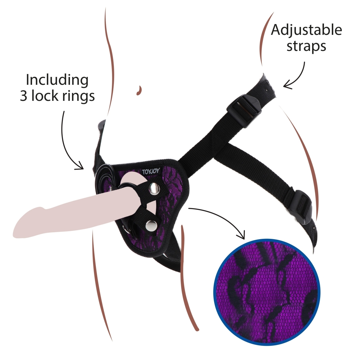 harnais pour gode ceinture strap on get real violet 2