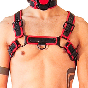 harnais puppy harness noir rouge