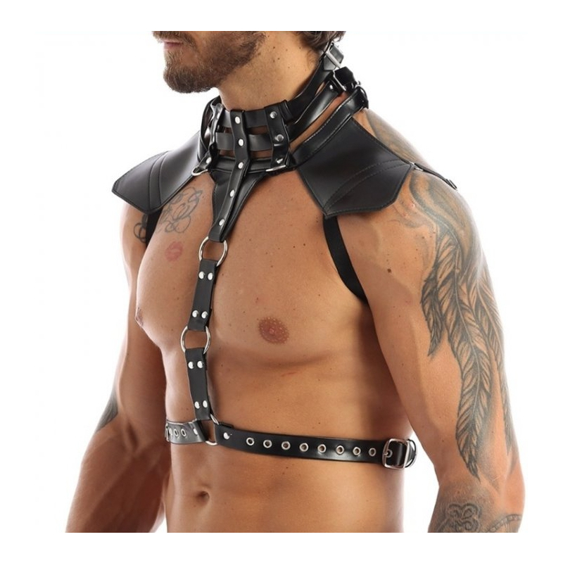 harnais simili halter noir 3