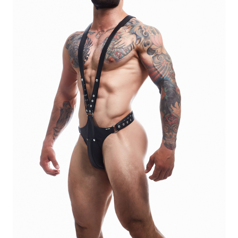 harnais singlet dungeon noir scaled