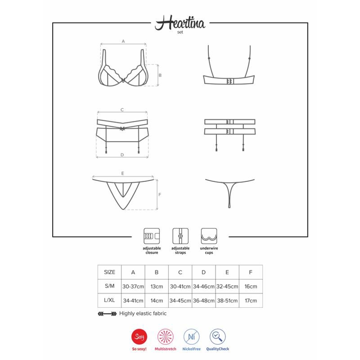 heartina 3 pieces set black 2