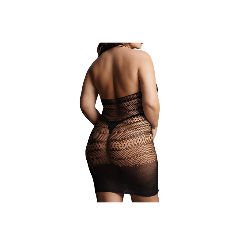 high lace neck net mini dress 1