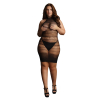 high lace neck net mini dress 2