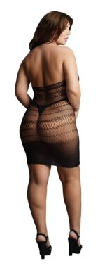 high lace neck net mini dress 3