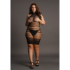 high lace neck net mini dress 6