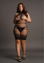 high lace neck net mini dress 6