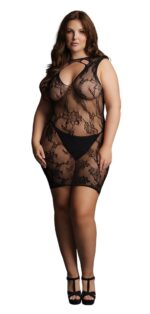 high neck lace mini dress 2
