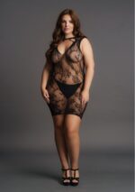 high neck lace mini dress 6