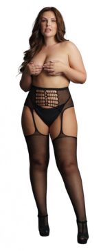 high waist garterbelt stockings black osx 2