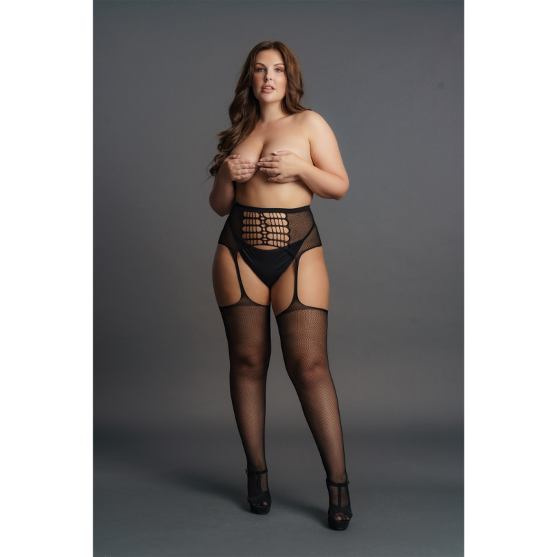 high waist garterbelt stockings black osx 6