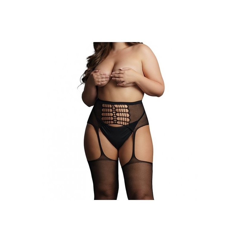 high waist garterbelt stockings black osx
