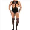 hot sleeveless cupless men mesh teddy with stockings 1