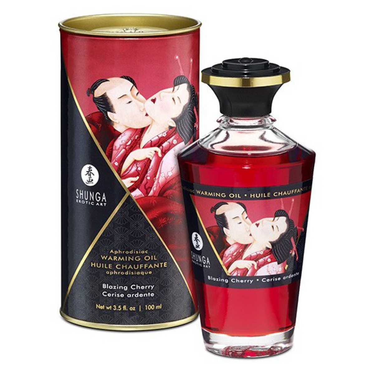 huile de massage chauffante aphrodisiaque cerise ardente 100 ml