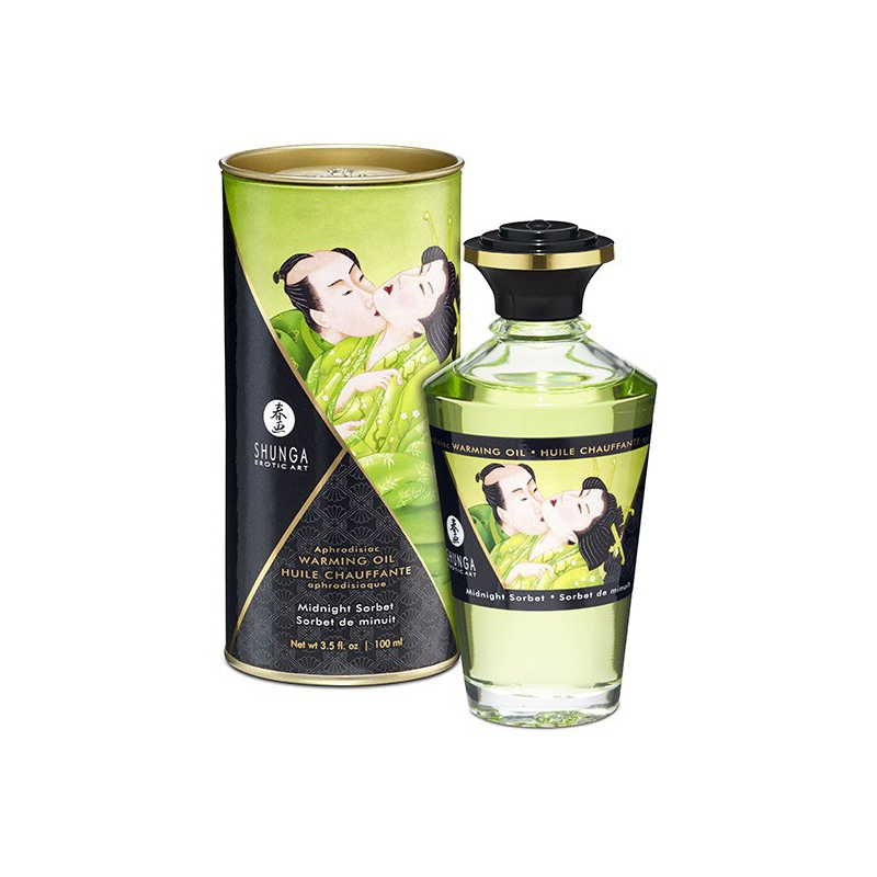 huile de massage chauffante aphrodisiaque sorbet de minuit 100 ml