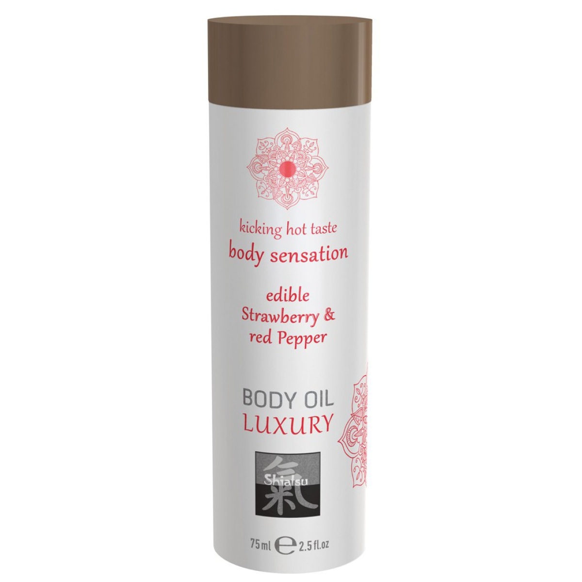 huile de massage comestible fraise et poivron rouge 75ml