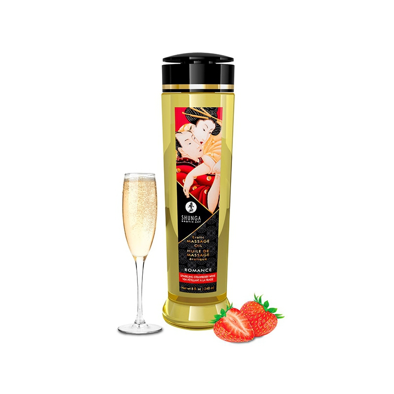 huile de massage romance vin petillant a la fraise