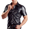 imitat leather men s shirt