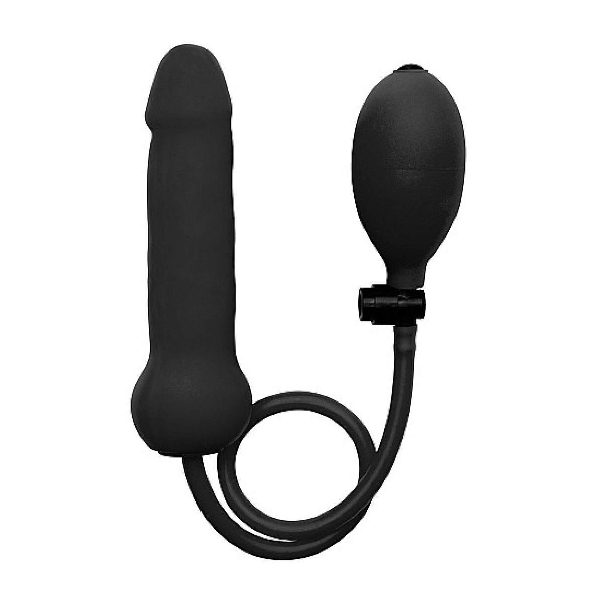 inflatable silicone dong black