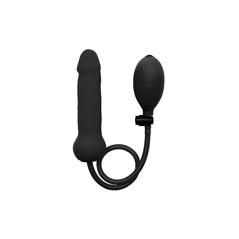 inflatable silicone dong black