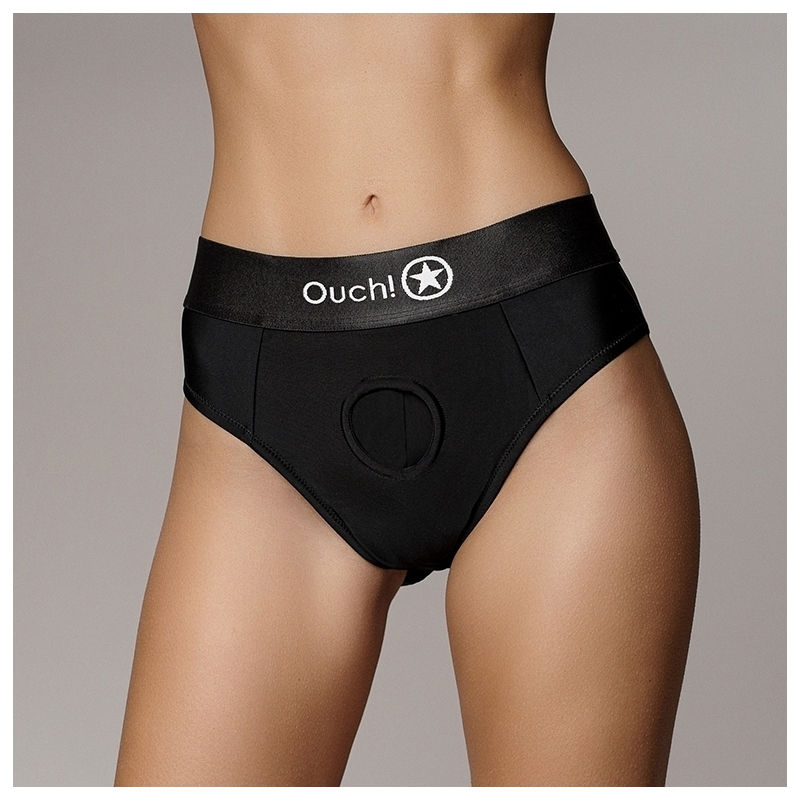 jock string vibrant strap on thong rear open noir