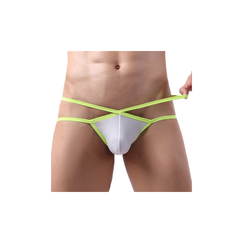 jockstrap bellicross blanc jaune fluo