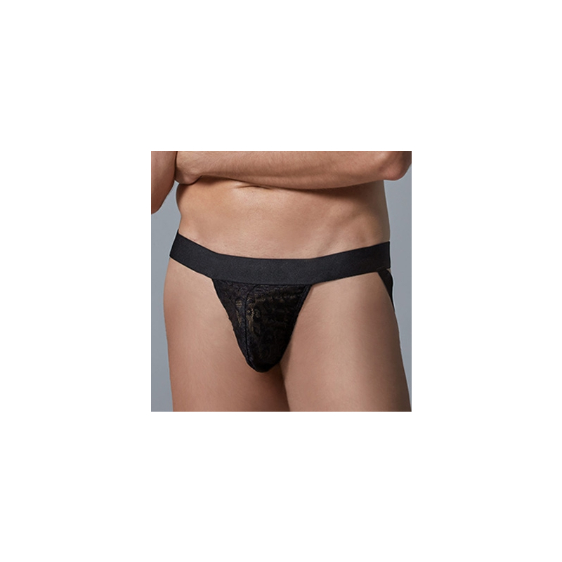jockstrap dentelle leopard allure noir