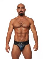 jockstrap en cuir mister b noir bleu 2