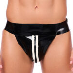 jockstrap en latex xrub avec zip noir blanc