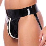 jockstrap en latex xrub avec zip noir blanc 2