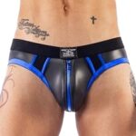 jockstrap en neoprene jock brief mr b noir bleu