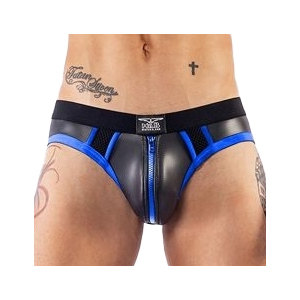 jockstrap en neoprene jock brief mr b noir bleu