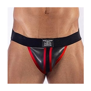 jockstrap en neoprene mister b noir rouge