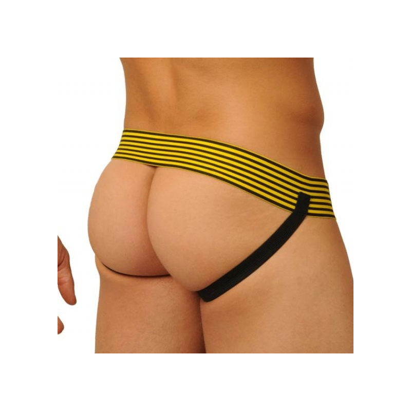 jockstrap fist leather jaune 1
