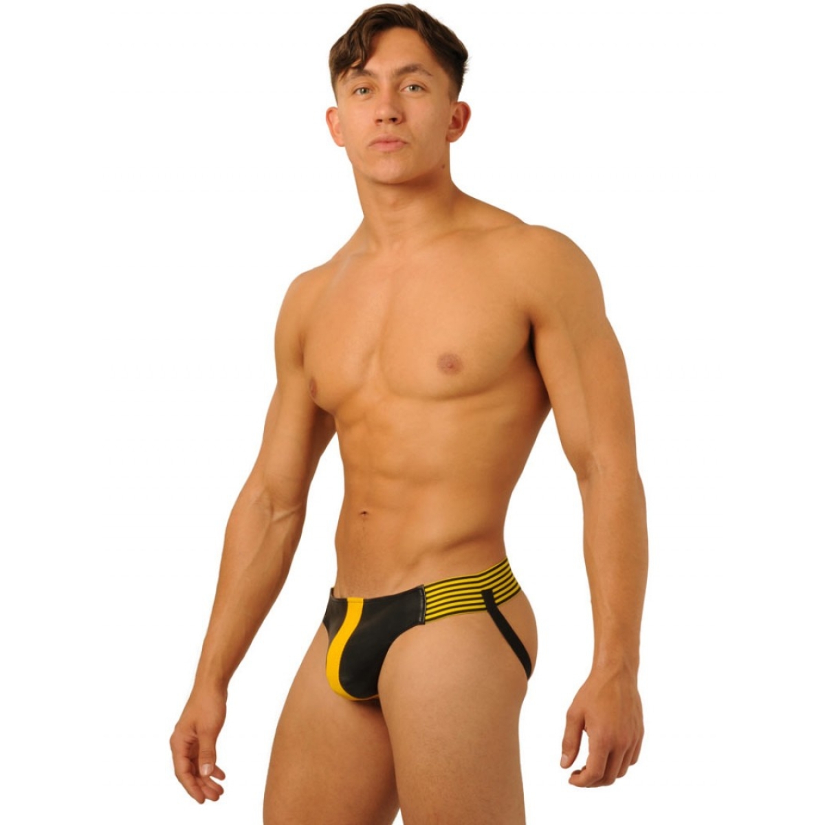 jockstrap fist leather jaune 2