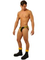 jockstrap fist leather jaune 4
