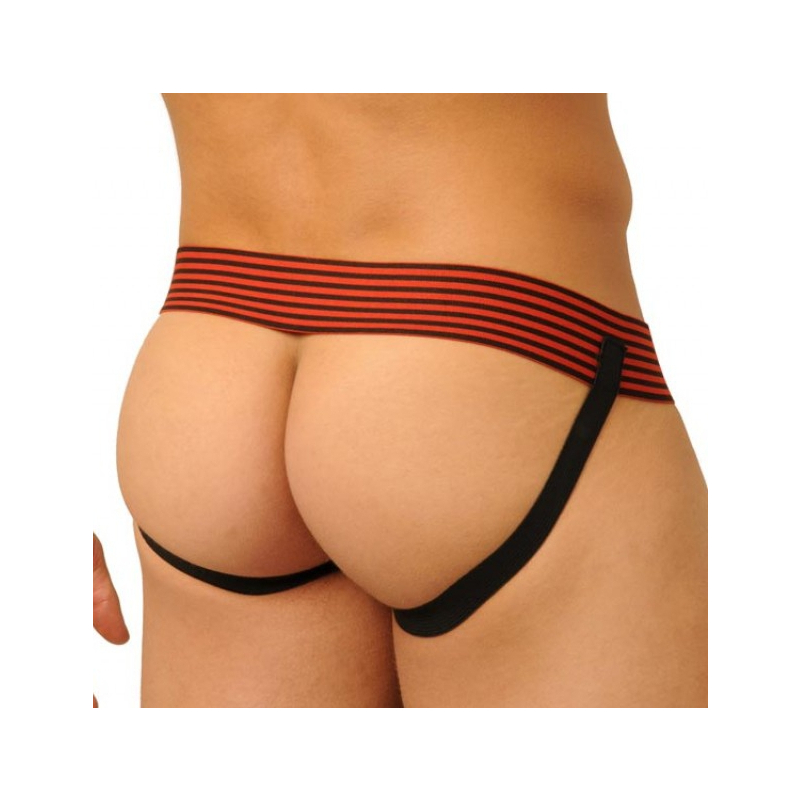jockstrap fist leather rouge 1