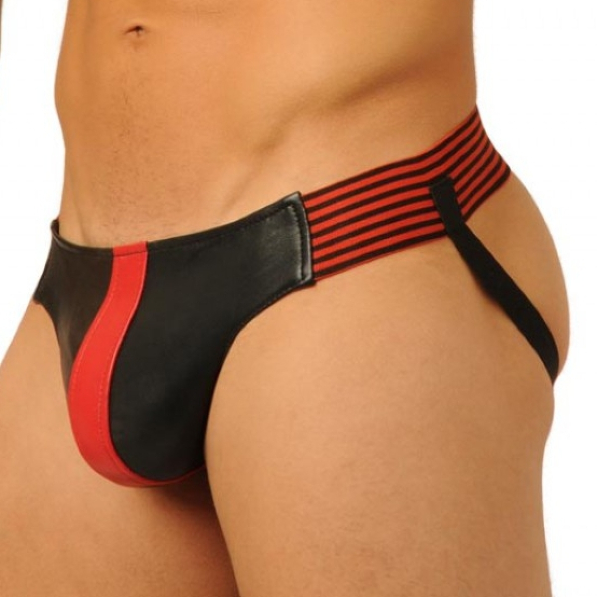 jockstrap fist leather rouge