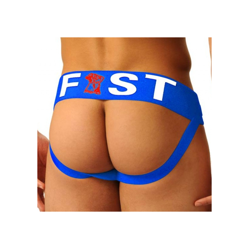 jockstrap fist logo bleu 1