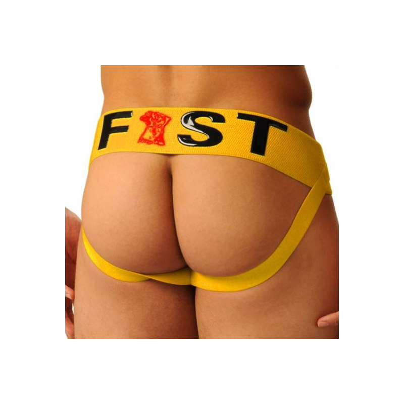 jockstrap fist logo jaune 1