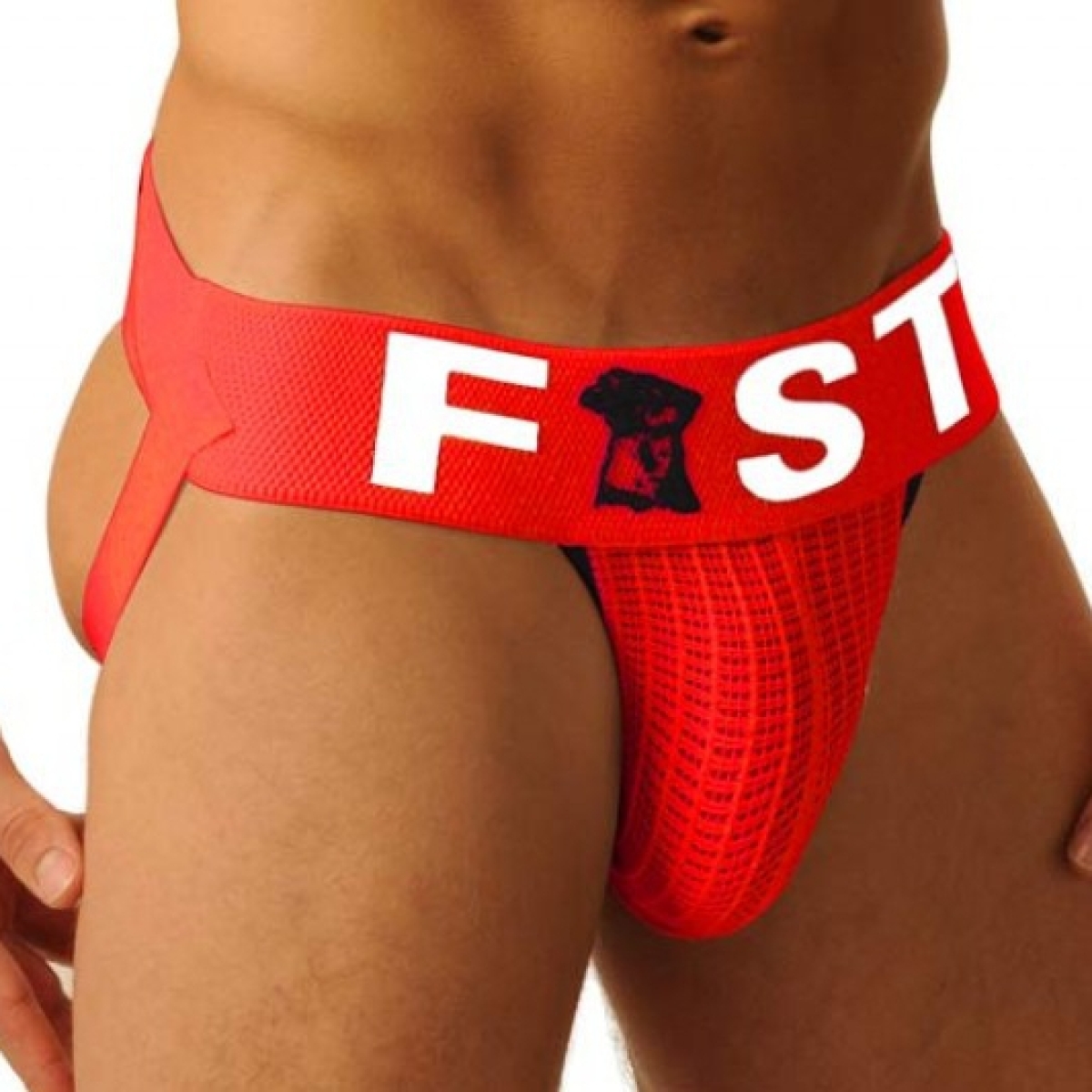 jockstrap fist logo rouge