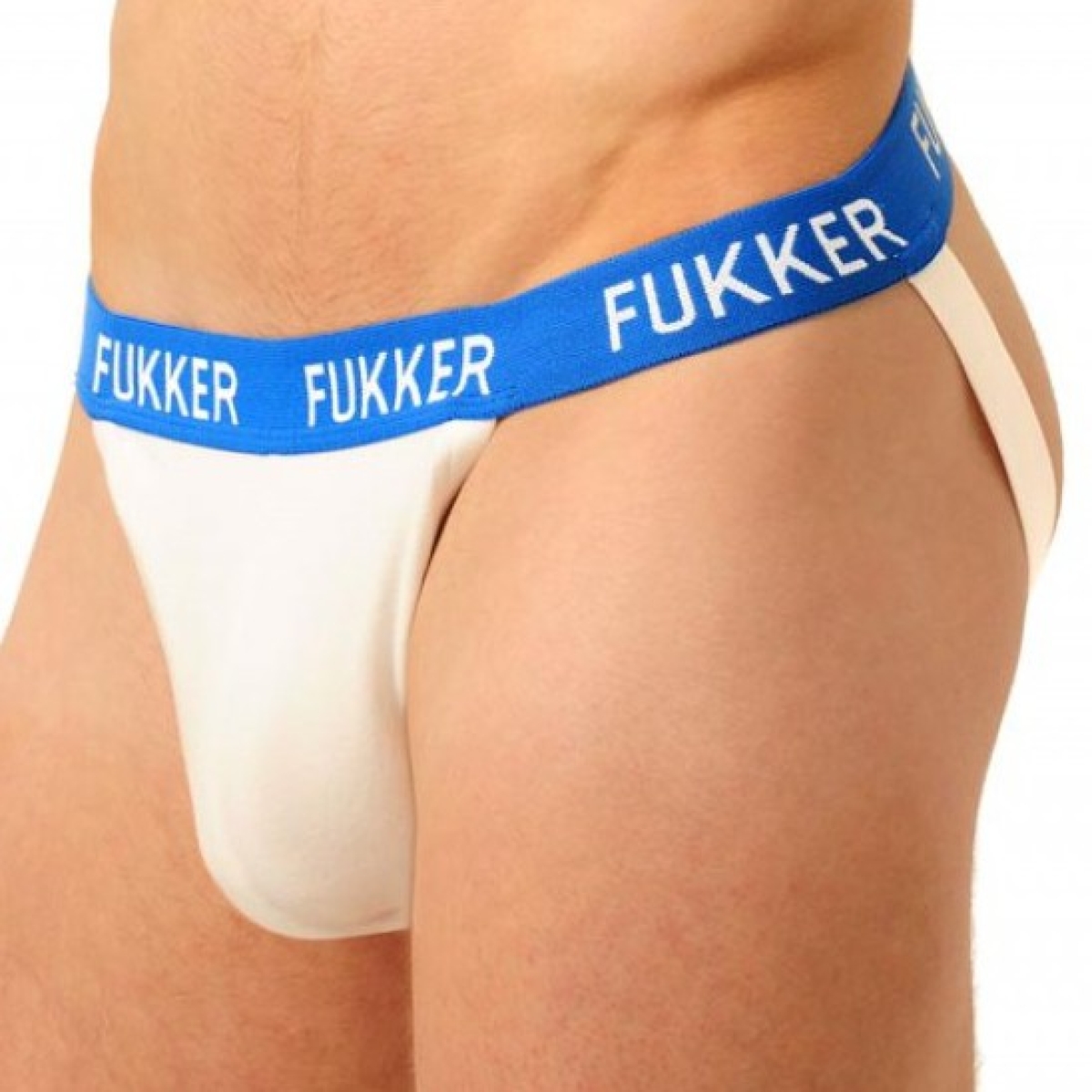 jockstrap fukker blanc et bleu