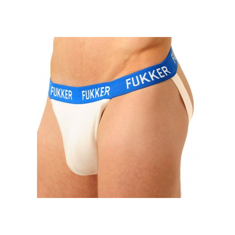 jockstrap fukker blanc et bleu